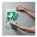 Floor Signs | Durable 4772131 8.5 in. x 11 in. DURAFRAME Security Magnetic Sign Holder - Green/White Frame (2/Pack) image number 4