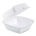 Facility Maintenance & Supplies | Dart 60HT1 5-7/8 in. x 6 in. x 3 in. Hinged Lid Foam Containers - White (500/Carton) image number 2