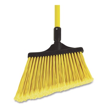Nexstep Commercial Products MaxiSweep Angle Broom With Fiberglass Handle, 57-in Overall Length, Yellow/Black