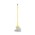 Mops | Boardwalk BWK620 60 in. Quick Change Side-Latch Plastic Mop Head Aluminum Handle - Yellow image number 2