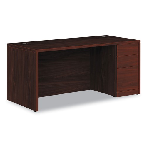 Office Desks & Workstations | HON H105897R.NN 10500 Series 66 in. x 30 in. x 29.5 in. Single Pedestal Desk - Mahogany image number 0