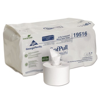 Georgia Pacific Professional 19516 2-Ply SofPull Mini Centerpull Septic Safe Bath Tissue - White (16 Rolls/Carton)