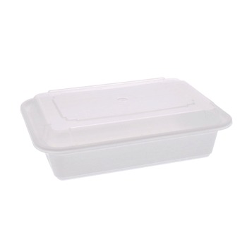 Pactiv Corp. NC888 Newspring VERSAtainer 8.8 x 6 x 2.5 Base/Lid Combo Microwavable Containers - White/Clear (150/Carton)