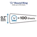 Office Jansan | Avery 17670 3 Round Rings 0.5 in. Capacity 11 in. x 8.5 in. Flexible View Binder - Blue image number 2