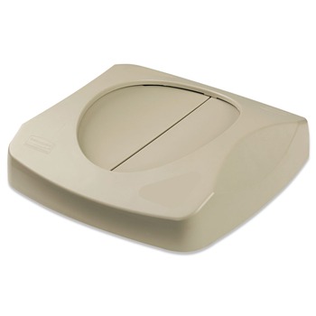 Rubbermaid Commercial Untouchable 16 in. Square Swing Top Lid - Beige