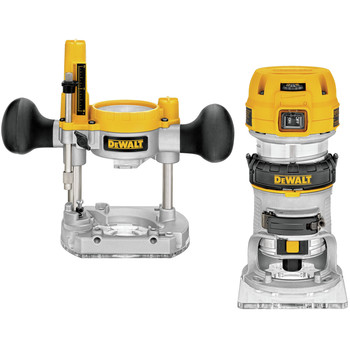 WOODWORKING TOOLS | Dewalt DWP611PK 110V 7 Amp Variable Speed 1-1/4 HP Corded Compact Router with LED Combo Kit