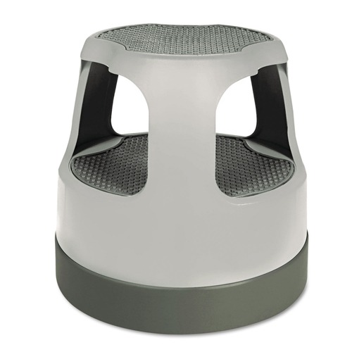 Step Stools | Cramer 50011PK-82 300 lbs. Capacity 2-Step 15 in. Round Scooter Stool with Step and Lock Wheels - Gray image number 0