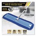 Mops | Gritt Commercial GRI17448T 48 in. x 5 in. Microfiber Head 40 in. to 72 in. Silver Aluminum Handle Dust Mop with Telescopic Handle - Blue (1-Kit) image number 3