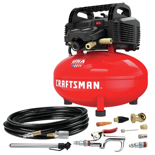 Portable Air Compressors | Factory Reconditioned Craftsman CMEC6150KR 6 gal. Air Compressor Kit With 13-piece Accessory image number 0