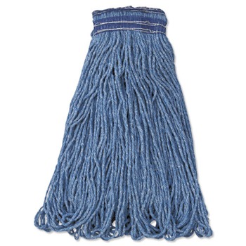 Rubbermaid Commercial 24 oz. Universal Headband Cotton/Synthetic Mop Head - Blue (12/Carton)
