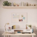 Office & Office Supplies | U Brands 2074U00-01 30 in. x 20 in. Linen Bulletin Board with Decor Frame - Tan Surface, White Wood Frame image number 2
