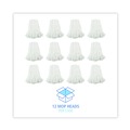 Mops | Boardwalk BWK216RCT 16 oz. Rayon Premium Cut-End Wet Mop Heads - White (12/Carton) image number 7
