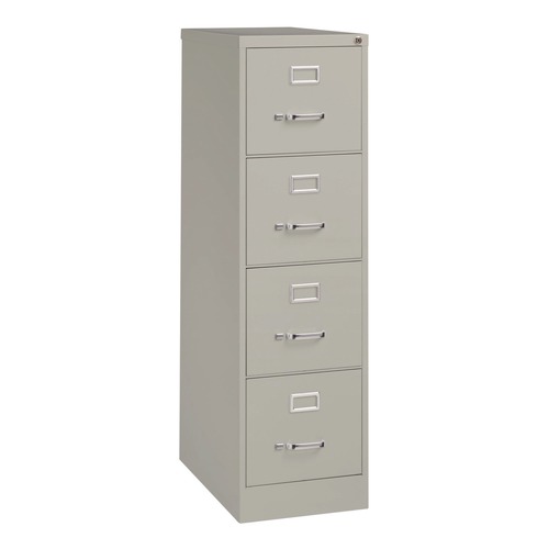 Office Filing Cabinets & Shelves | Alera 26137 15 in. x 25 in. x 52 in. Letter-Size 4-Drawer Economy Vertical File - Light Gray image number 0