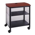  | Safco 1857BL 26.25 in. x 21 in. x 26.5 in. 100 lbs. Capacity 3 Shelves Impromptu Metal Deskside Machine Stand - Cherry/White/Black image number 0