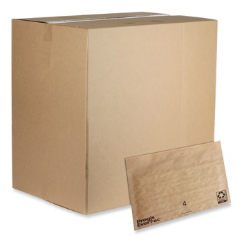 Pregis EverTec 14 in. x 9 in. No. 4 Self-Adhesive Closure Kraft Paper Curbside Recyclable Padded Mailer - Brown (150/Carton)