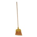 Brooms | Boardwalk BWK932ACT Plastic Bristle Angler Brooms with 53 in. Wood Handle - Yellow (12/Carton) image number 1