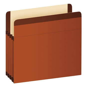 FILE FOLDERS | Pendaflex 085343 3.5 in. Expansion Letter Size Premium Reinforced Expanding File Pockets - Red Fiber (10/Box)