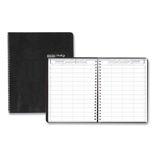 Office & Office Supplies | House of Doolittle 281-02 11 in. x 8.5 in. 12-Month (Jan-Dec 2026) Eight-Person Group Practice Daily Appointment Book - Black Cover (1-Set) image number 0