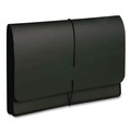 File Folders | Smead 71119 5.25 in. Expansion Letter Size 1 Section Elastic Cord Closure Extra-Wide Expanding Wallets - Black (10/Box) image number 2