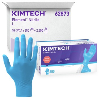 Ansell Kimtech Element Nitrile Exam Gloves - Large, Blue (2500/Carton)