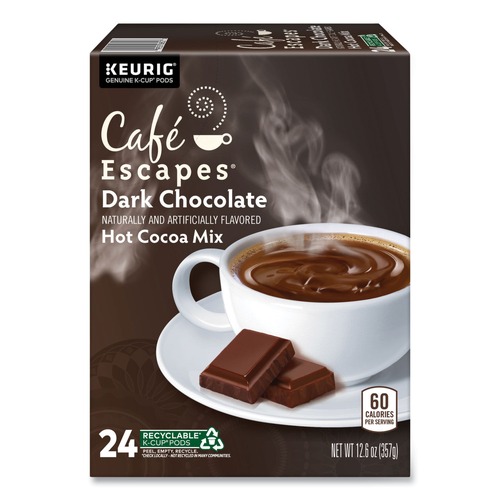 Bulk Savings Pricing 2 | Cafe Escapes 5000330122 Dark Chocolate Hot Cocoa K-Cups (24/Box) image number 0