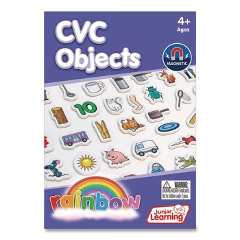 Junior Learning Inc 1.6 in. Tall Rainbow CVC Objects - White Background/Assorted Object Colors