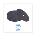 Cleaning Cloths | Boardwalk BWK4017BLA 17 in. Diameter Stripping Floor Pads - Black (5/Carton) image number 4