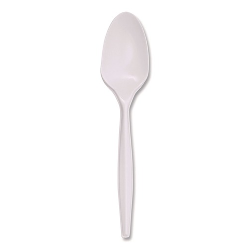 Food Service | Boardwalk BWKSPOONPPMW 5.31 in. Mediumweight Polypropylene Spoon Cutlery - White (1000/Carton) image number 0