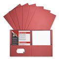  | Universal UNV56611 11 in. x 8.5 in. Embossed Leather Grain Paper 2-Pocket Portfolio - Red (25/Box) image number 0