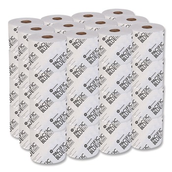 Georgia Pacific Professional Pacific Blue Basic 1-Ply Septic Safe High-Capacity Bathroom Tissue - White (1500/Roll, 48/Carton)
