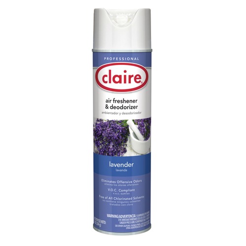 Office Jansan | Claire CL191 10 oz. Aerosol Spray Aerosol Air Freshener and Deodorizer - Lavender (1/Carton) image number 0