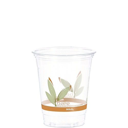 Cups and Lids | Dart RTP12BARE 12 - 14 oz. Bare Eco-Forward RPET Leaf Design Squat Cold Cups - Clear (50/Pack) image number 0