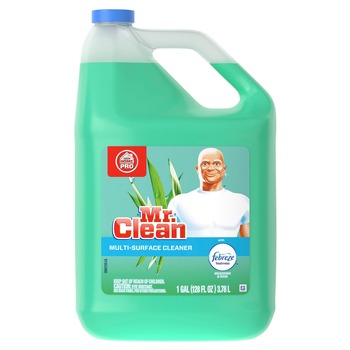 Mr. Clean 23124 Multipurpose Cleaning Solution W/febreze,128oz Bottle, Meadows & Rain Scent (4/Carton)