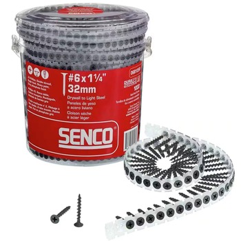 SENCO (1000/Pack) #6 1-1/4 in. Phillips Bugle-Head Collated Drywall Screw - Gray Phosphate