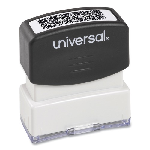 Universal UNV10136 Pre-Inked 1.69 in. x 0.56 in. Obscures Area Security Stamp - Black image number 0