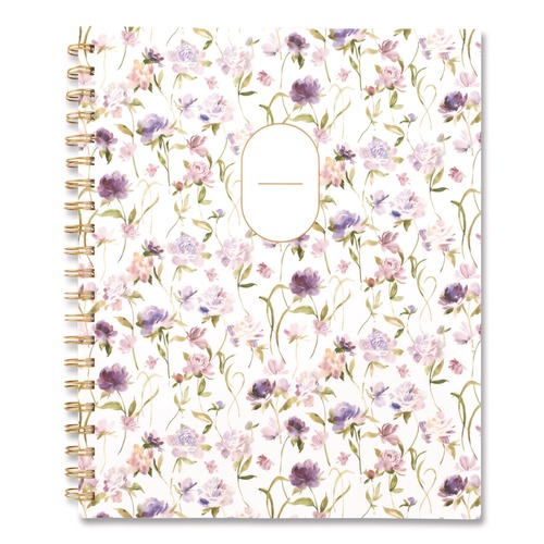 Notebooks & Pads | AT-A-GLANCE LB38905A 11 in. x 8.5 in. 12-Month (Jul 2025-Jun 2026) Leah Bisch Petite Floral Academic Weekly Monthly Planner - Purple/Green Cover image number 0