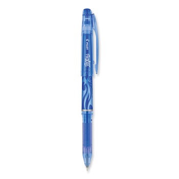 Pilot FriXion Stick Extra-Fine 0.5 mm Blue Ink Point Erasable Gel Pen - Blue/Silver/Transparent Blue Barrel (1-Dozen)