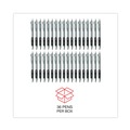 Office Jansan | Universal 39724 0.7 mm. Medium Comfort Grip Retractable Gel Pen - Black Ink, Gray/Black/Silver Barrel (36/Pack) image number 4