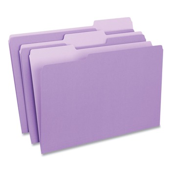 Universal UNV10525 Legal Size Deluxe 1/3-Cut Colored Top Tab File Folders - Violet/Light Violet (100/Box)
