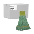 Mops | Boardwalk BWK1200MCT EcoMop Recycled Fiber Looped-End Mop Head - Medium, Green (12/Carton) image number 2