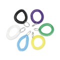 Office Jansan | Universal UNV56051 Plastic Wrist Coil Plus Key Ring - Assorted Colors (6/Pack) image number 1