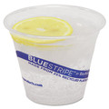 Eco-Products EP-CR9 1000/Carton 9 oz. BlueStripe 25% Recycled Content Cold Cups - Clear/Blue image number 1