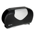 Just Launched | San Jamar R4070BKSS 20-1/14 in. x 5-7/8 in. x 11-9/10 in. Twin Jumbo Bath Tissue Dispenser - Black/Faux Stainless Steel image number 0