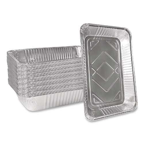 Cutlery | Handi-Foil 201900 12.19 in. x 20.75 in. 60 Gauge Full-Size Deep Aluminum Steam Table Pans (50/Carton) image number 0