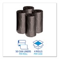 Cleaning & Janitorial Supplies | Boardwalk H4823RKKR01 24 in. x 23 in. 10 gal. 0.35 mil. Low-Density Waste Can Liners - Black (500/Carton) image number 3