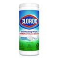 Hand Wipes | Clorox 01593 7 in. x 8 in. 1-Ply Disinfecting Wipes - Fresh Scent, White (35/Canister) image number 0