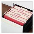 Office Jansan | Universal UNV14118EE 1/5-Cut Tab Deluxe Bright Color Hanging File Folders - Letter Size, Red (25/Box) image number 3