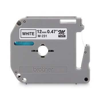 Brother P-Touch M Series 0.47 in. x 26.2 ft. Tape Cartridge for P-Touch Labelers - Black on White