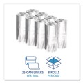Trash Bags | Boardwalk H5645TCKR01 23 Gallon 0.9 mil 28 in. x 45 in. Perforated Roll Linear Low Density Can Liners - Clear (25 Bags/Roll, 8 Rolls/Carton) image number 5