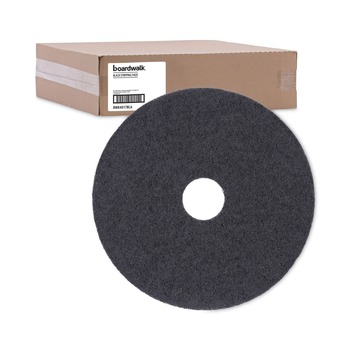 Boardwalk 17 in. Diameter Stripping Floor Pads - Black (5/Carton)